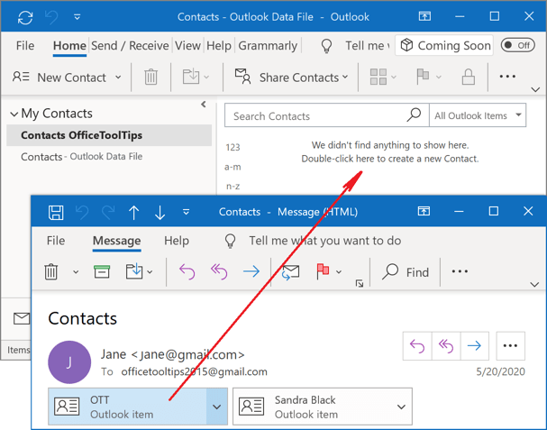 import contacts to outlook online