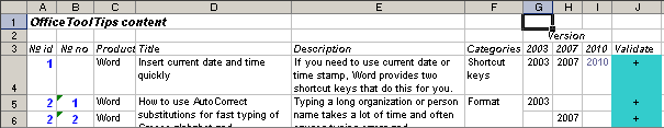 Selected text and cells in Excel 2003