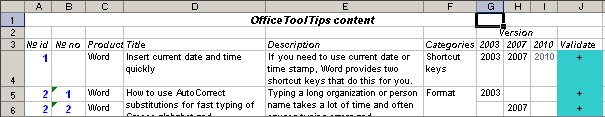 Center text across multiple columns example in Excel 2003