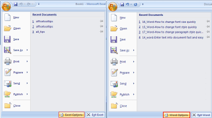 Office 2007 Options