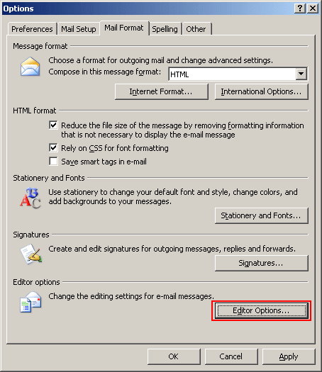 Mail Format in Outlook 2007