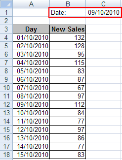Data in Excel 2007