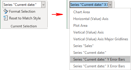 Select in the Chart Format in Excel 365