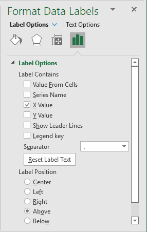 Format Data Labels in Excel 365