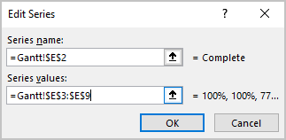 Edit Series dialog box in Excel for Microsoft 365 Edit Series dialog box in Excel 365