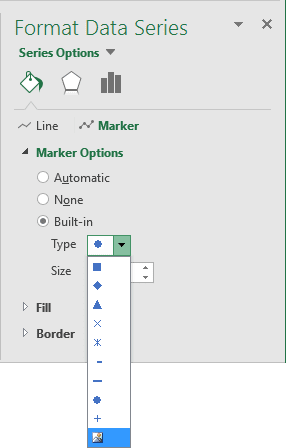 Format Data Series Excel 2016