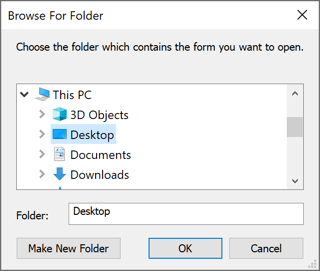 Browse For Folder in Outlook 365