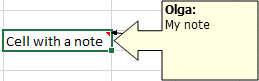 Note Shape in Excel 365
