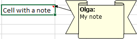 Example of Note Shape in Excel for Microsoft 365 Example of Note Shape in Excel 365