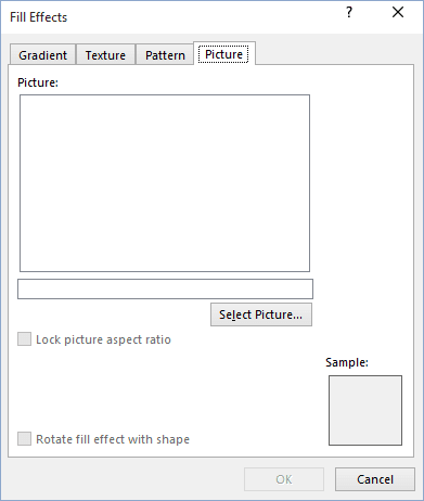 Fill Effects in Excel 2016