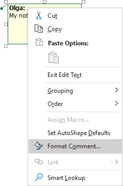 Comment popup in Excel for Microsoft 365 Comment popup in Excel 365
