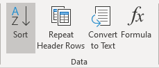 Data group in Word 365