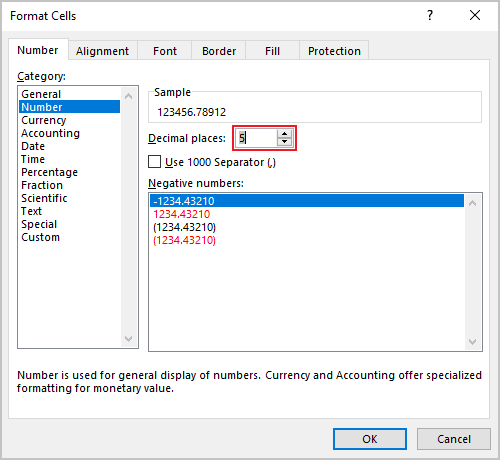 Decimal places for Number formats in Excel for Microsoft 365 Decimal places for Number formats in Excel 365