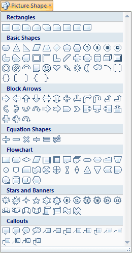 Shapes in Word 2007