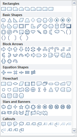 Shapes in Word 2010