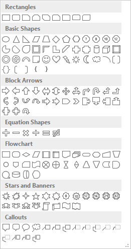 Shapes in Word 2013