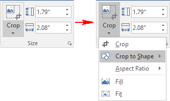 Crop to a shape Word 2016