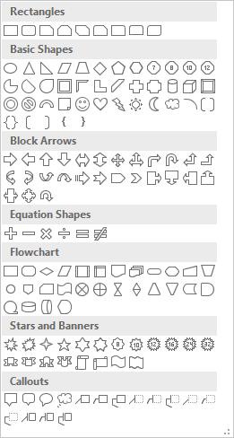 Shapes in Word 2016