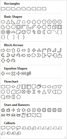 Shapes in Word 365
