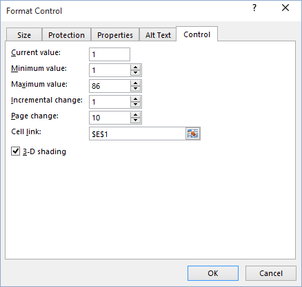 Format Control in Excel 2016