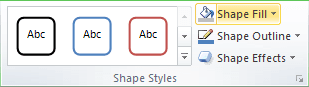 Shape Styles group in Excel 2010