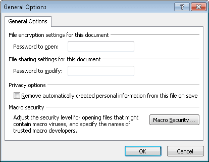General Options dialog box in PowerPoint 2010