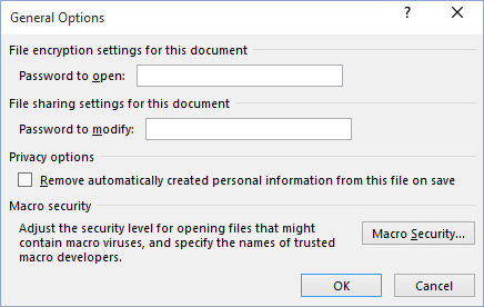 General Options dialog box in PowerPoint 2016 General Options dialog box in PowerPoint 2016