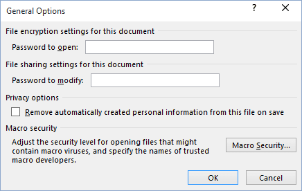 General Options dialog box in PowerPoint 2016