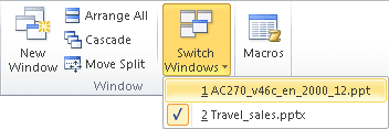 Switch Windows in PowerPoint 2010