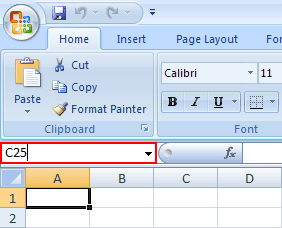name box in Excel 2007