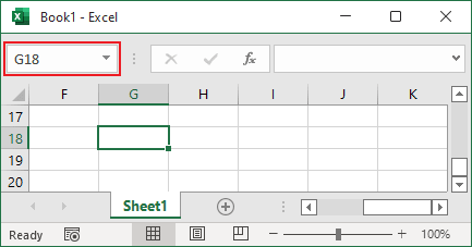 Name box in Excel 365