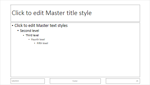Master slide example in PowerPoint for Microsoft 365 Master slide example in PowerPoint 365