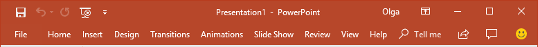 Minimized Ribbon PowerPoint 2016