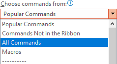 Choose commands from list