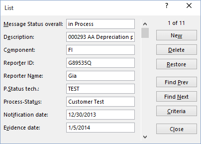 Form in Excel 2016