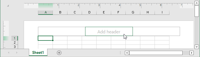 Click to add header in Excel 365