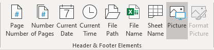 Picture for Header and Footer in Excel 365