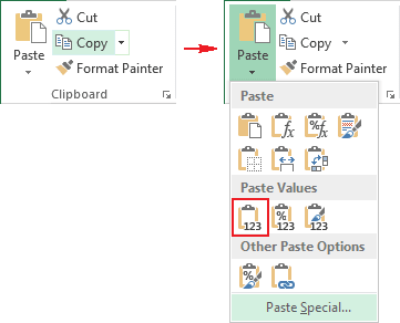 Clipboard group in Excel 2013
