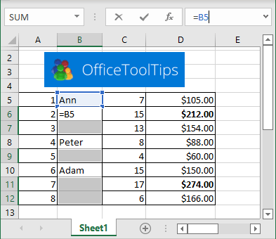 Formula bar in Excel 365
