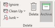 Archive button in Classic ribbon Outlook 365