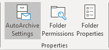 AutoArchive Settings button in Outlook 365