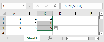 Formula in all selected cells in Excel 365