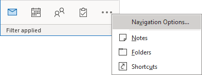 Navigation Options in Outlook 365
