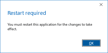 Restart required message in Outlook 365