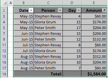 Series without blank cells in Excel 2016