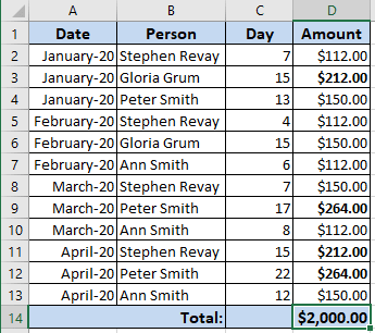 Example in Excel for Microsoft 365 Example in Excel 365