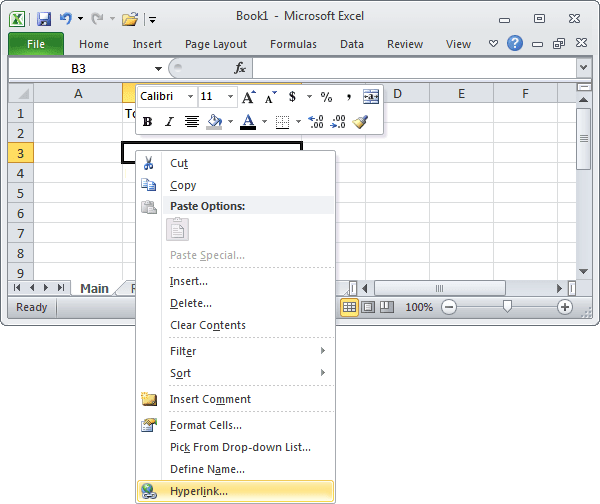 Hyperlink popup in Excel 2010