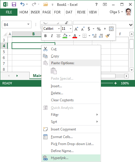 Hyperlink popup in Excel 2013