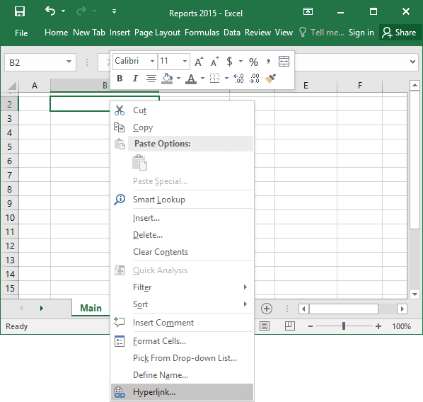 Hyperlink popup in Excel 2016 Hyperlink popup in Excel 2016