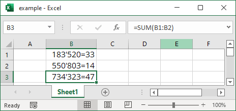 Example of separators Excel for Microsoft 365 options Example of separators Excel 365 options